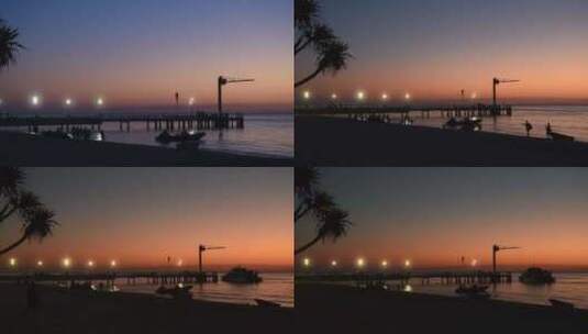 澳大利亚布里斯班海边黄昏高清在线视频素材下载
