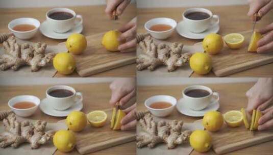 姜茶的制备高清在线视频素材下载