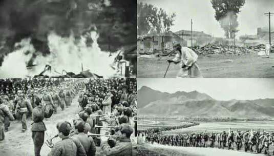抗美援朝 出兵朝鲜 誓师大会 1950年高清在线视频素材下载