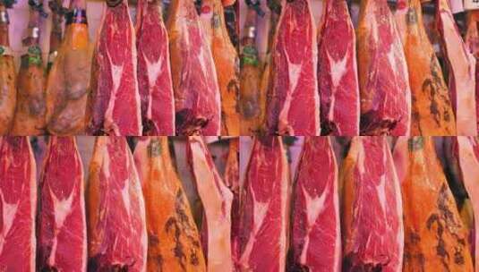 Jamon， Iberico，固化，干燥高清在线视频素材下载