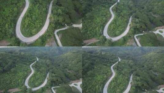 山间蜿蜒道路的无人机拍摄高清在线视频素材下载