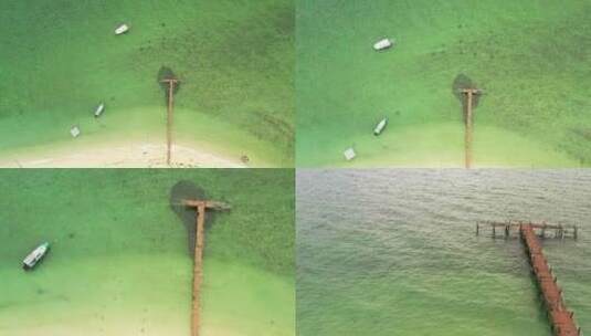 大海海岛码头海滩马来西亚蓝色海边高清在线视频素材下载