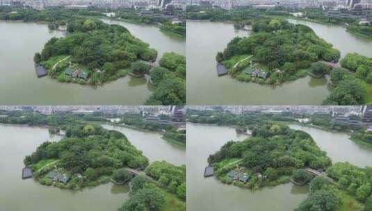 广州海珠湖湿地景观航拍高清在线视频素材下载