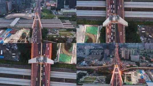 成都南站跨线大桥航拍素材高清在线视频素材下载