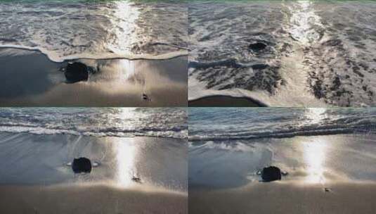 实拍海浪冲击海岸高清在线视频素材下载