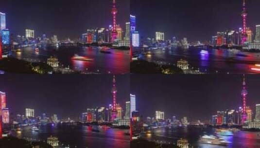上海江城夜晚景观高清在线视频素材下载