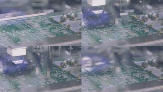 表面贴装技术SMT机将元件放置在电路板上高清在线视频素材下载