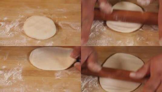 厨师擀面烙饼高清在线视频素材下载