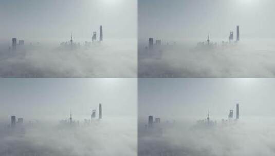上海天际线平流雾高清在线视频素材下载