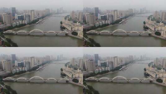 4K航拍福建福州闽江解放大桥交通高清在线视频素材下载