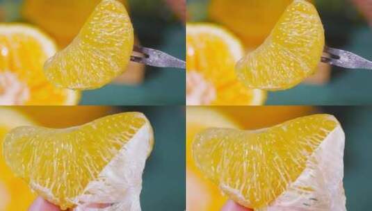丑橘果肉高清在线视频素材下载