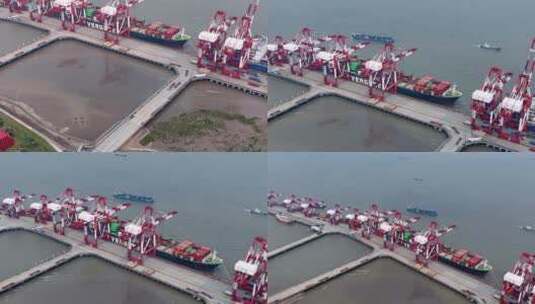 上海港航拍高清在线视频素材下载