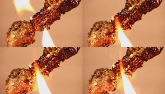 烤肉烧焦苯并芘油烟高清在线视频素材下载