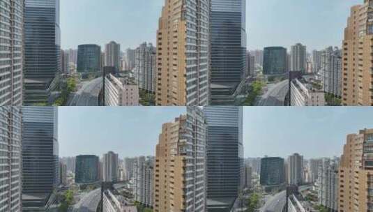上海延安高架龙之梦大酒店高清在线视频素材下载