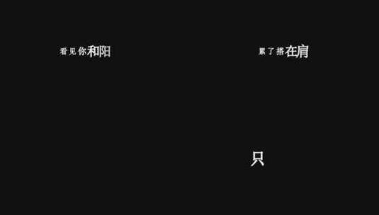 大张伟-只想和你静度时光dxv编码字幕歌词高清在线视频素材下载