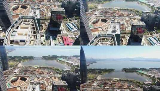 深圳粤海街道震撼工地建设城市发展航拍高清在线视频素材下载