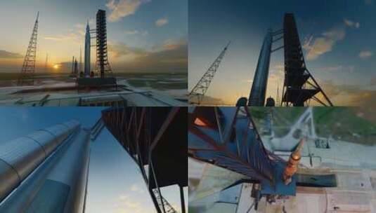 4K 航天卫星火箭发射基地高清在线视频素材下载