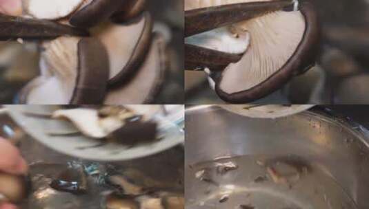 【镜头合集】水槽清洗平菇沥干水分高清在线视频素材下载