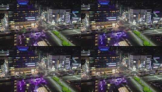 京都夜间十字路口高清在线视频素材下载
