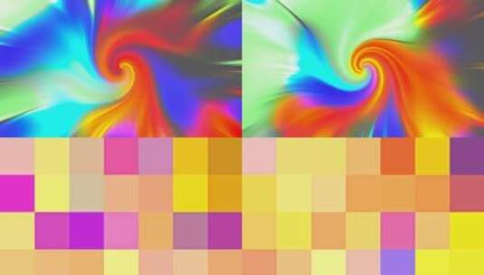 彩色马赛克线条圆形规则图案黑洞立方体漩涡高清在线视频素材下载