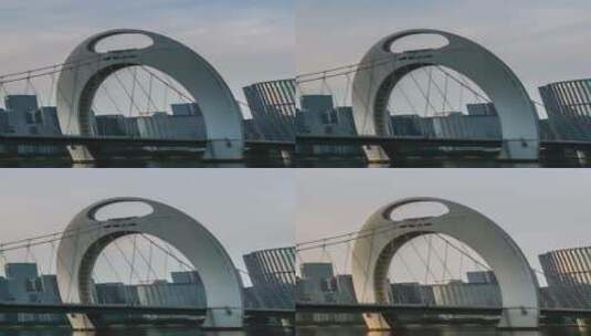 广州猎德大桥延时摄影高清在线视频素材下载