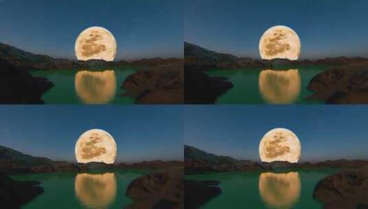 夜晚 山脉 月亮高清在线视频素材下载