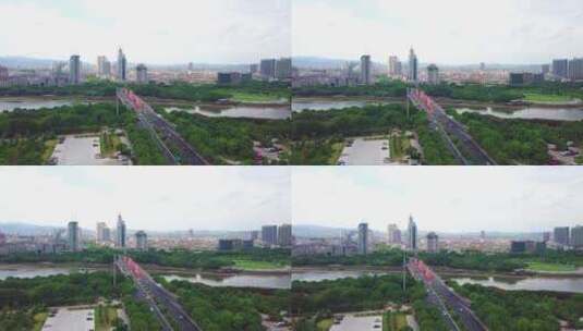 200617义乌宾王大桥航拍5高清在线视频素材下载