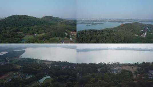 武汉东湖之眼摩天轮航拍高清在线视频素材下载