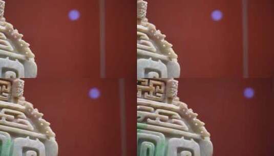 翡翠雕刻工艺品摆件玉瓶高清在线视频素材下载