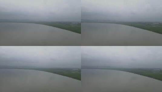 航拍长江湖南岳阳段风景高清在线视频素材下载