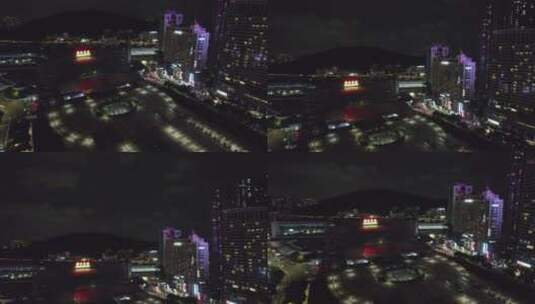 广州天河中泰保利中汇东站航拍夜景高清在线视频素材下载