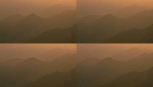 夕阳下的连绵群山高清在线视频素材下载