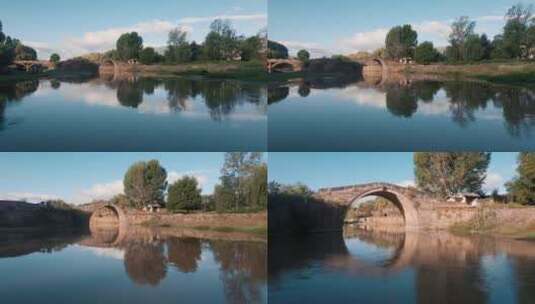 乡间河畔石拱桥高清在线视频素材下载