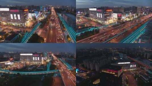 夜景城市/高架桥/航拍4K悟2-X7高清在线视频素材下载