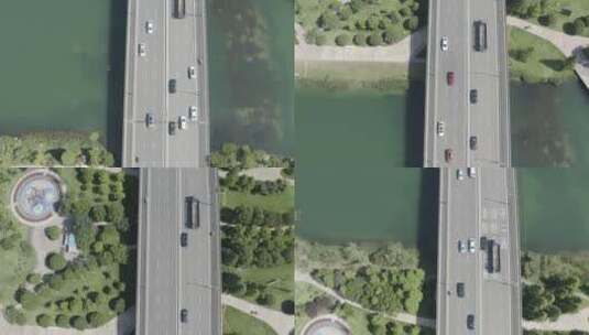 城市  街道 航拍 车流 郊区 交通 公路 桥高清在线视频素材下载