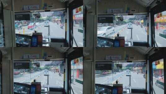 行驶中的公共汽车高清在线视频素材下载