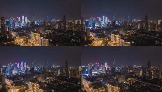 南京夜景航拍延时高清在线视频素材下载