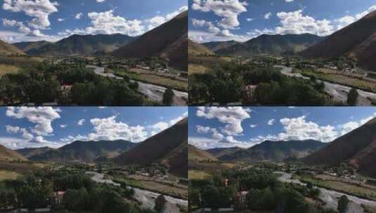新都桥川藏线康巴汉子木雅圣地风景高清在线视频素材下载