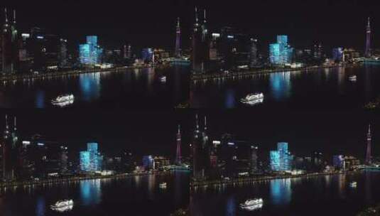 广州市城区繁华都市风光航拍高清在线视频素材下载