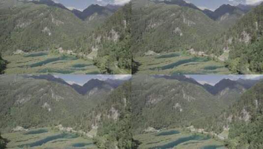 四川九寨沟夏天的航拍镜头4k高清在线视频素材下载