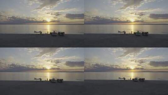 乌拉古湖的落日高清在线视频素材下载