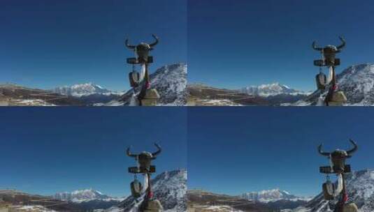 无人机航拍西藏色季拉山口南迦巴瓦峰318高清在线视频素材下载