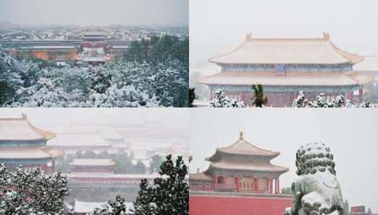 【合集】2022年北京故宫古建雪景实拍高清在线视频素材下载
