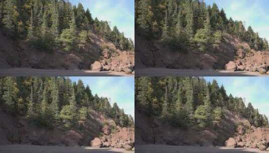 森林悬崖岩石景观高清在线视频素材下载