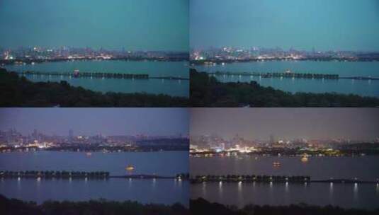 杭州西湖夜景4K视频合集高清在线视频素材下载