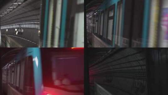地铁在隧道行驶高清在线视频素材下载