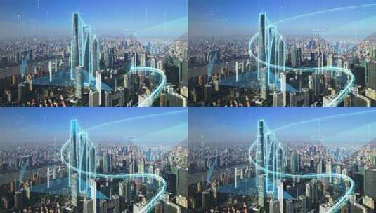 4K上海科技感智慧城市互联网物联网高清在线视频素材下载