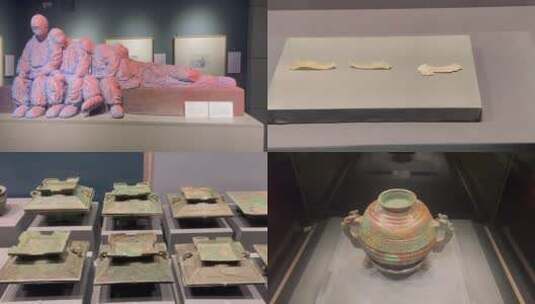博物馆 滕州文物 青铜器 瓷器 历史文化高清在线视频素材下载