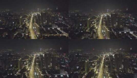 航拍大连城市夜景4k视频高清在线视频素材下载