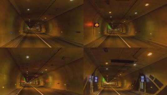 隧道通道空旷柏油路穿越循环开车驶向远方路高清在线视频素材下载